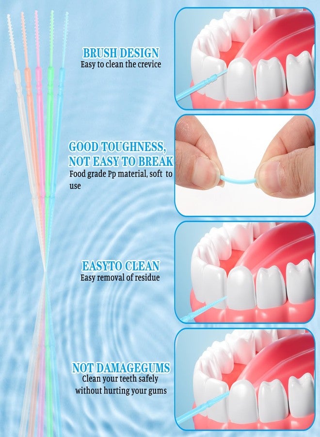 WLLHYF 500Pcs Double Head Dental Floss Interdental Toothpick Brush Teeth Stick Oral Care Tool Disposable Plastic Toothpicks for Travel and Home Use (100pcs/Box) - Image 4